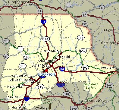 This is a map of northeastern Pennsylvania.  Isn't it exciting?